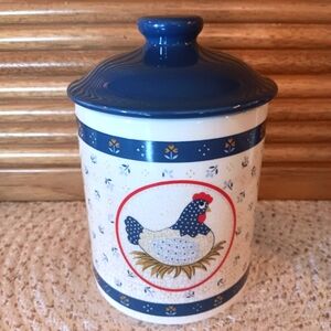 Vintage 1980's Country Hen 8" Ceramic Canister